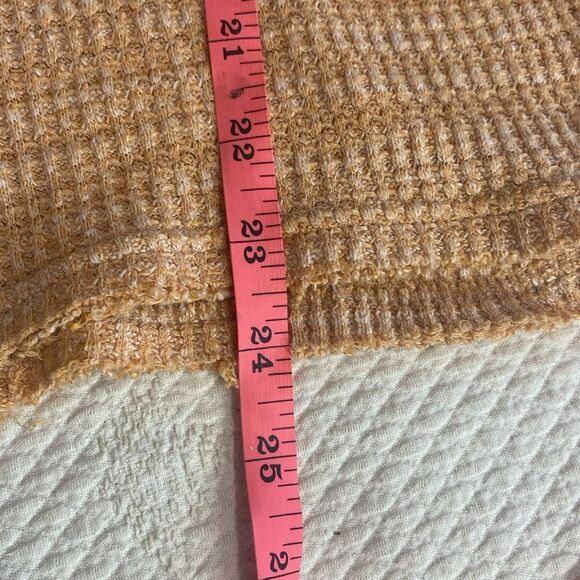 Free People , Erica hoodie waffle top orange size small - Picture 9 of 11